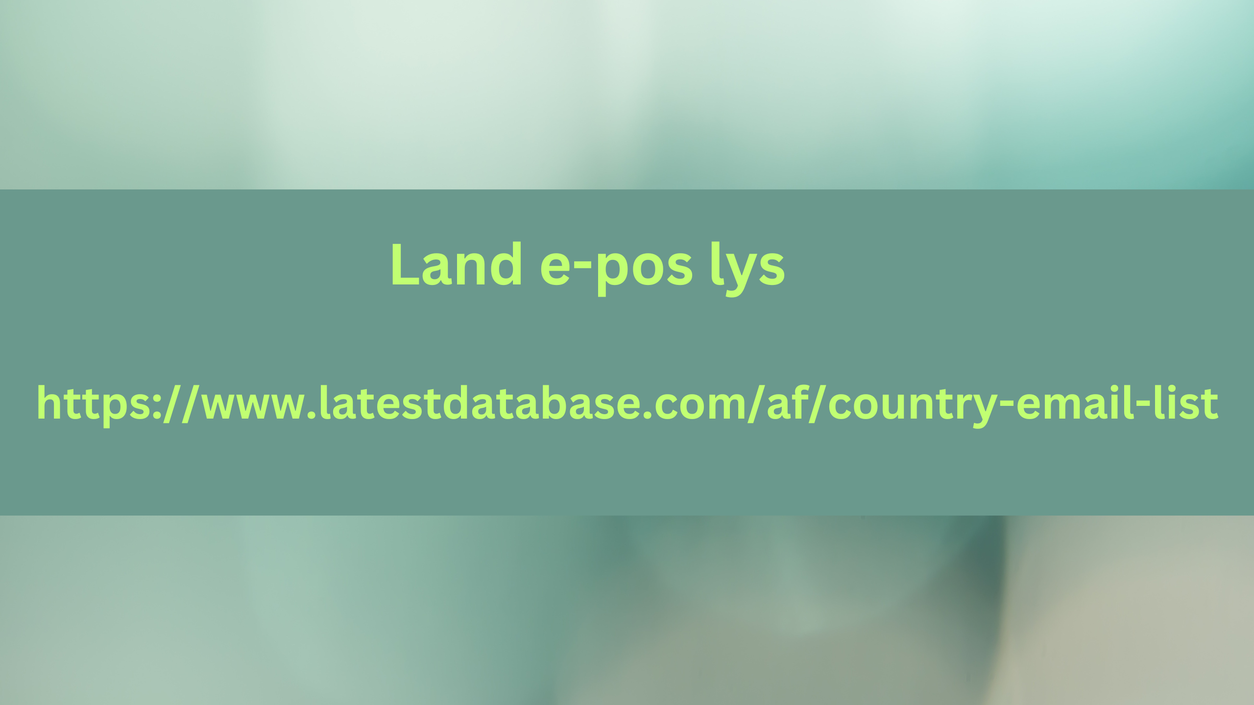 Land e-pos lys